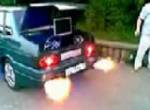 Pimped out car catches fire