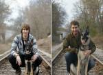 Before and after photos of dogs who grew up